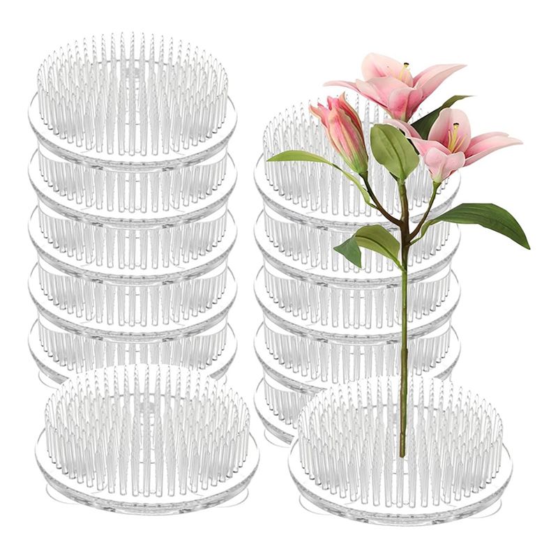 Set Of 12 Clear Plastic Pin Fr - Flower Frog Pin ulasan dan harga
