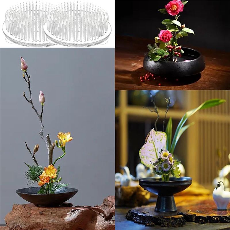 Set Of 12 Clear Plastic Pin Fr - Flower Frog Pin ulasan dan harga