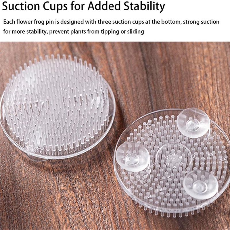 Set Of 12 Clear Plastic Pin Fr - Flower Frog Pin ulasan dan harga